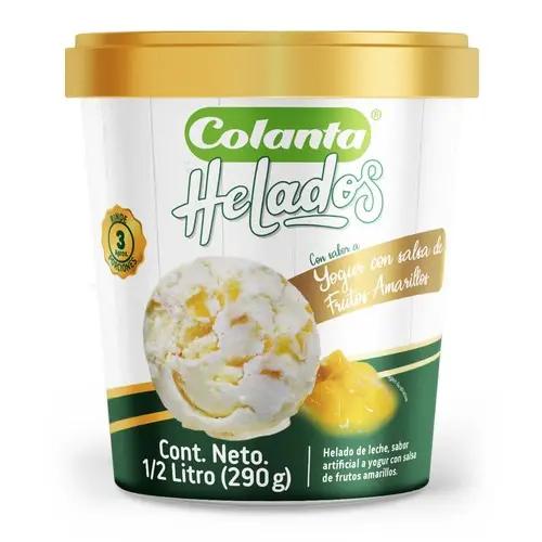 Helado Colanta Yogur Con Frutos Amarillos 0,5 l