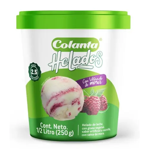 Helado Colanta Veteado De Mora 0,5 l