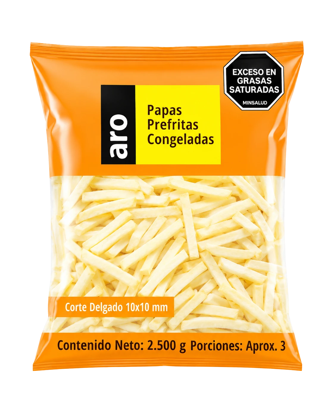 PAPAS PREFRITAS CONGELADAS ARO 2500G