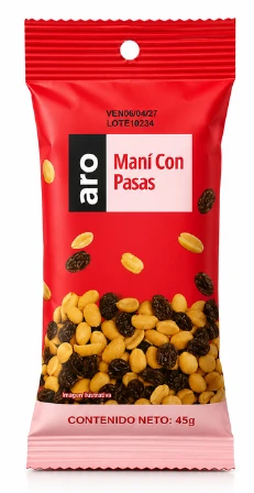 Mani Aro Aro Con Uvas Pasas 45 g