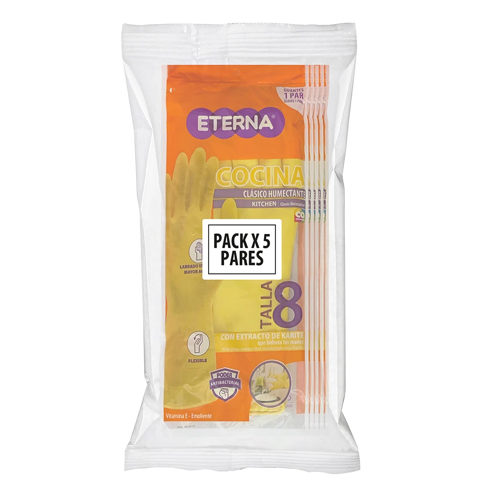 GUANTE CLASICO TALLA 8 PACK X 5