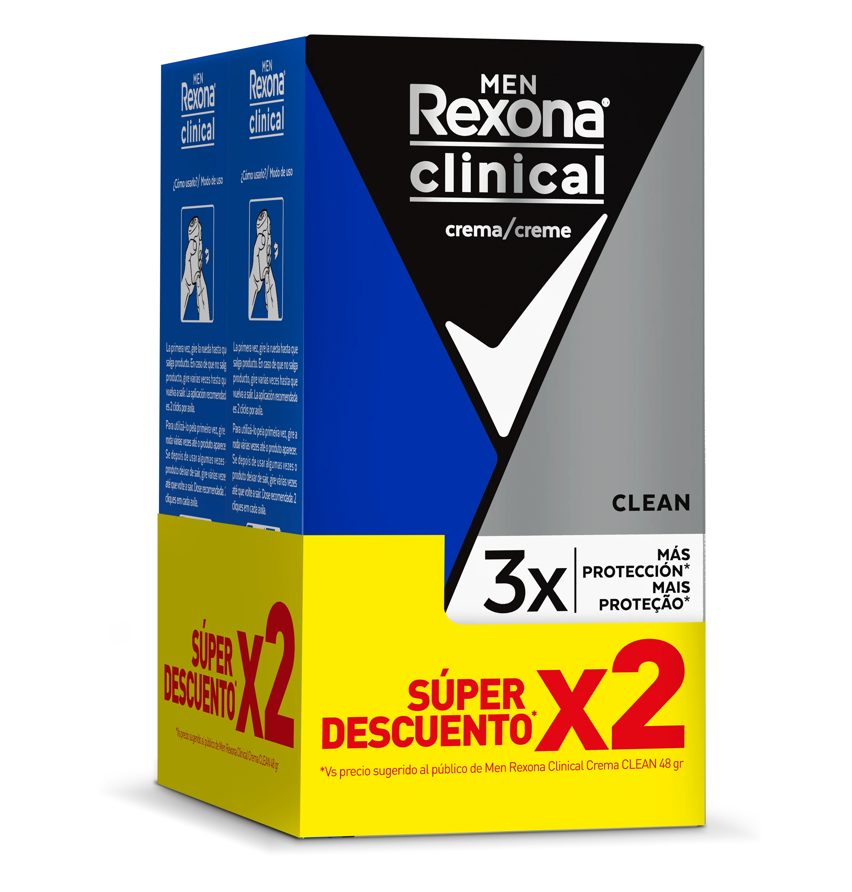 DESODORANTE CREMA REXONA CLINICAL MEN 48G