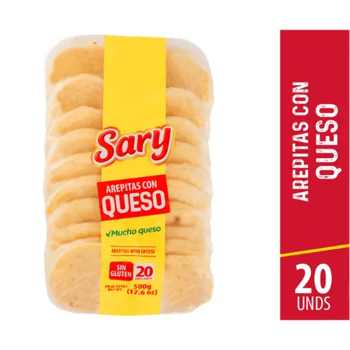 AREPA SARY DE QUESO DOBLE CREMA 500GEN20U