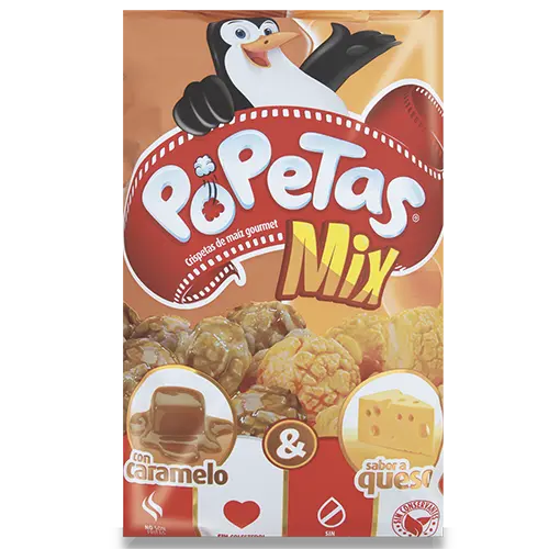 CRISPETAS POPETAS FAMILIAR CARAMELO Y QUESO 121,2G