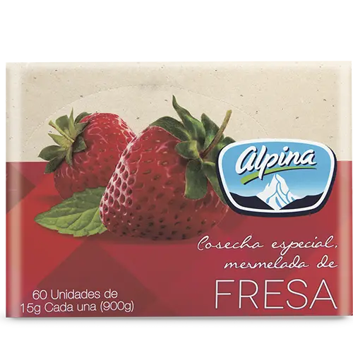 Mermelada Alpina Fresa 15Gx60U