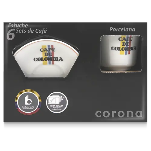 ESTUCHE CORONA CAFE 6 TERNOS COLOMBIA