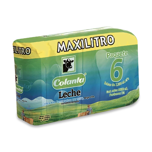 LECHE SEMIDESCREMADA COLANTA UHT EN BOLSA 1100MLX6U