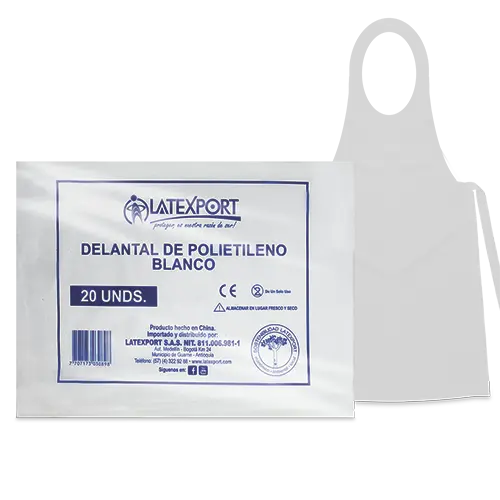 DELANTAL POLIETILENO LATEXPORT BLANCO X 20 UND